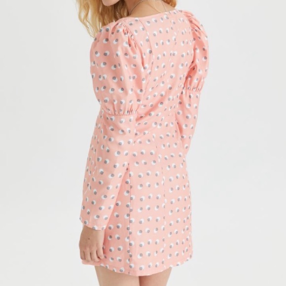 UO CottageCore Button Front Mini Dress - Picture 2 of 4